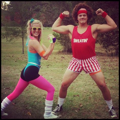 Are your future clients looking for trainers who are passionate about their work? Find passionate trainers who love their job here www.FindFitnessPros.com 80s Couple Costume, 80s Workout Costume, 80s Halloween Costumes, Meme Costume, Funny Couple Costumes, Look 80s, 80s Party Outfits, 80s Workout, Best Photo Poses For Couples