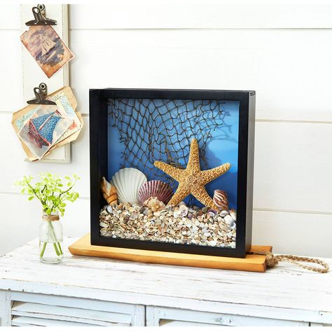 Beach House Memories Shadow Box | Projects | Michaels Bedroom Ideas Beach Theme, Bedroom Ideas Beach, Beach Shadow Boxes, Seashell Shadow Boxes, Shadow Box Ideas, Beach Bedroom Decor, Art Coquillage, Diy Shadow Box, Nautical Crafts