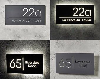 Can Be Customized Light Box Door Number Illuminated Door | Etsy Contemporary House Numbers, Solar House Numbers, Modern House Numbers Sign, Led House Numbers, House Number Plates, Door Number Plaques, Led House, Lights Ideas, Address Signs