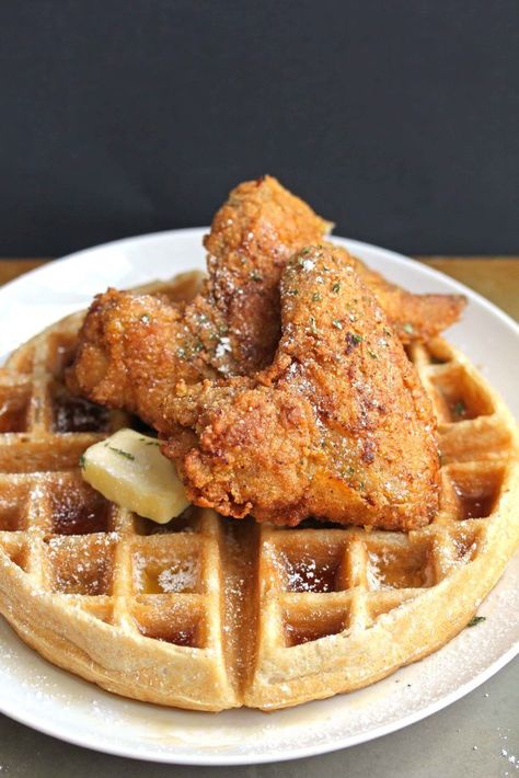 Fried Chicken and Waffles Recipe | Grandbaby Cakes Wings And Waffles, Homemade Chicken And Waffles, Best Fried Chicken Recipe, Chicken Restaurant, Fried Chicken And Waffles, Waffles Recipe, Buttermilk Fried Chicken, Fried Chicken Recipes, Chicken And Waffles