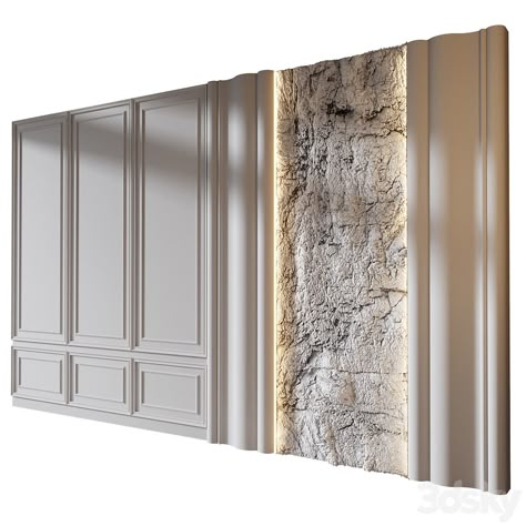 wall panels | set 351 - Other decorative objects - 3D model Drawing Room Design Luxury, Marble Wall Panelling, Classic Wall Panel, Wooden Wall Cladding, Wall Cladding Designs, Modern Wall Paneling, Faux Stone Walls, Drawing Room Design, Living Room Wall Designs