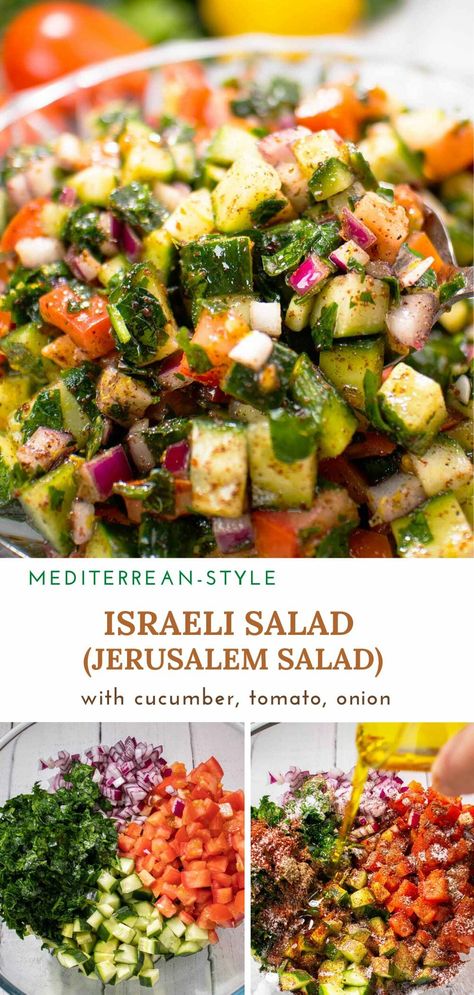 Soaked Salad Recipe, Jewish Diet Plan, Salad Recipes Middle Eastern, Jewish Potato Salad, Kosher Salad Recipes, Passover Salad Recipes, Middle East Salad, Jewish Salad Recipes, Salads From Around The World