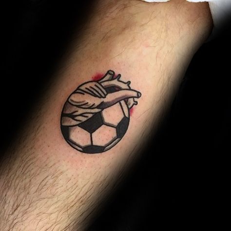 Soccerball Heart Small Mens Forearm Tattoo Ideas Soccer Tattoos, Football Tattoo, Tatuagem Masculina Pequena, Tattoo Spots, Petit Tattoo, Tattoo Videos, Forearm Tattoo Men, Nature Tattoos, Trendy Tattoos