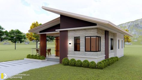 Simple Bungalow House 7.50m x 11.00m With 3-Bed - Engineering Discoveries Simple Bungalow House, House Design Bungalow, Bungalow Layout, Simple Bungalow House Designs, Small House Design Philippines, Modern Bungalow House Design, Small Bungalow, Bungalow Style House Plans, Minecraft House Plans