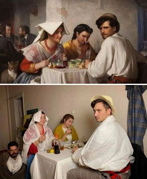 The “Tussen Kunst & Quarantaine” Instagram Page Has People Making Incredible Painting Recreations (30 New Pics) Famous Paintings Of People, Painting Recreation, Painting To Recreate, Art History Lessons, Photo Recreation, Painting People, Modern History, History Pictures, Pictures Of People