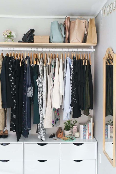 Open Wardrobe and DIY Shelf (by. madefromscratch.co.nz) Ideas Armario, Organized Closet, Open Wardrobe, Open Closet, Space Apartments, Diy Wardrobe, Trendy Bedroom, Bedroom Wardrobe, Wardrobe Closet