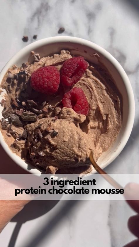 Get more use out of your protein powder by making super simple treats like this 3 Ingredient Chocolate Protein Mousse! This is my go to… | Instagram Goals For The Day, Protein Mousse, Simple Treats, Electric Hand Mixer, Protein Treats, Feeling Lazy, Chocolate Protein Powder, Easy Treats, Chocolate Protein