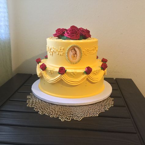 Beauty And The Beast Birthday Party Cake, Beauty And The Beast Kids Party, Beauty And The Beast Cake Ideas, Belle Cakes Birthday, Beauty And The Beast Birthday Party Decorations, Belle Cake Ideas, Belle Birthday Party Cake, Beauty And The Beast Party Ideas, Disney Princess Belle Cake