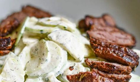 Grilled Black Bear Meat Steak with Cucumber Salad - Wild Game & Fish Bear Steak Recipes, Bear Loin Recipes, Recipes For Bear Meat, Bear Roast Recipe, Elk Round Steak Recipes, Bear Meat Recipes, Grilled Venison Steak Recipes, Cooking Bear Meat, Bear Meat Recipe