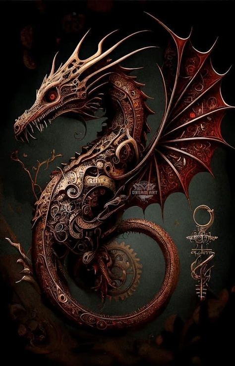 Steampunk Dragons, Mechanical Dragon, Steam Punk Art, Steampunk Dragon, Steampunk Items, Mechanical Animals, Dragon Icon, Steampunk Aesthetic, Dark Creatures