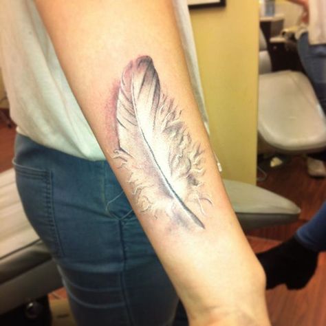 White Feather Tattoo, White Feather Tattoos, Angel Feather, Angel Feathers, Feather Tattoo, Feather Tattoos, White Feather, Tat Ideas, Ink Ideas