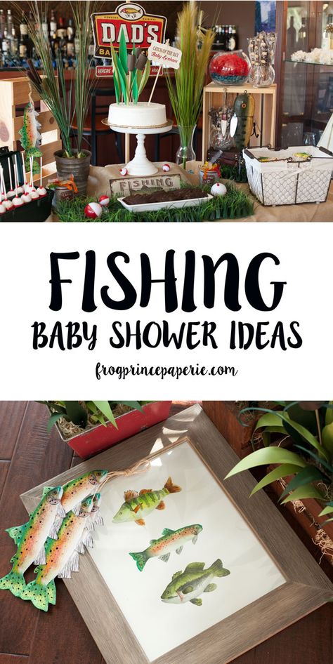 Watercolor Fishing Baby Shower ideas Fishing Baby Shower Ideas, Fishing Party Favors, Baby Shower Table Set Up, Fishing Baby Shower, Watercolor Fishing, Fishing Baby Shower Theme, Baby Shower Party Food, Baby Shower Fishing, Fishing Baby