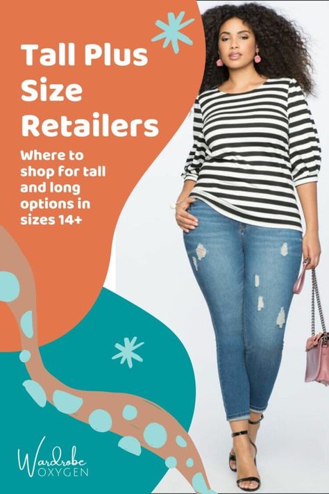 The Best Plus Size Tall Clothing Retailers - Wardrobe Oxygen Tall And Plus Size Outfits, Tall Plus Size Outfits, Plus Size Fashion For Women Over 40, Tall Plus Size Fashion For Women, Plus Size Fashion For Women Over 50, Tall Fashion For Women, Big Tummy Outfits For Women, Size 16 Women Outfits, Style Inspiration Plus Size