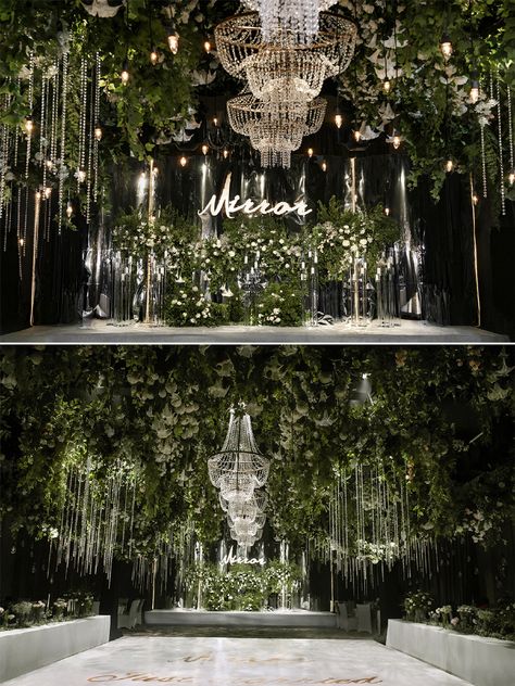 Regal Wedding Theme, Wedding Stage Backdrop, Forest Theme Wedding, Wedding Entrance Decor, Wedding Stage Design, Enchanted Forest Wedding, Dream Wedding Decorations, Wedding Backdrop Design, Wedding Design Decoration