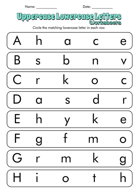 Uppercase Lowercase Letters Worksheet Lowercase Letters Worksheet, Uppercase And Lowercase Matching, Alphabet Upper And Lower Case, Lowercase Letters Printable, Free Handwriting Worksheets, Handwriting Worksheets For Kids, Concepts Of Print, Pre K Worksheets, Practice Tracing