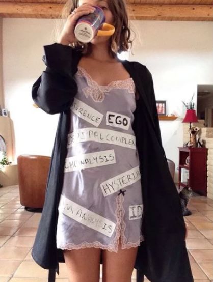 Hilarious Halloween Costumes, Pun Costumes, Freudian Slip, Black Dress Halloween Costume, Best Diy Halloween Costumes, Punny Halloween Costumes, Clever Costumes, Winter Costume, Clever Halloween