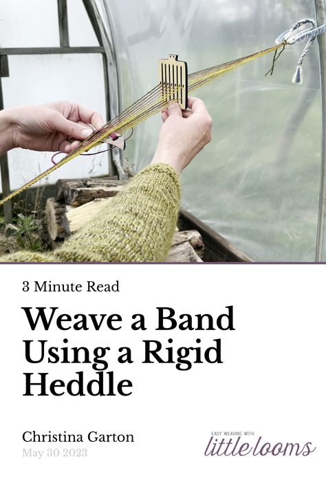 Weave a Band Using a Rigid Heddle Band Weaving Tutorials, Pick Up Weaving Pattern, Diy Rigid Heddle Loom, Ridged Heddle Weaving, Diy Loom Weaving, Medieval Diy, Sprang Weaving, Heddle Loom Weaving, Handicrafts Ideas