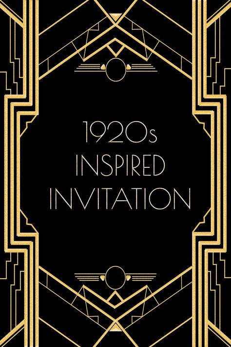 20's years cabaret photos | Use this 1920s inspired invitation template for a Gatsby ... 1920s Party Invitations, Gatsby Party Invitations, Great Gatsby Invitation, Art Deco Birthday, Gatsby Wedding Invitations, Gatsby Birthday Party, Art Deco Invitations, 1920s Party, Motif Art Deco