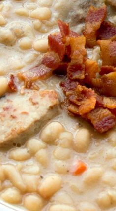 Pork And Bean Stew, Pork Stock Uses, Pork Soup Recipes, Wine Salt, Soup Weather, Pork Stock, Navy Beans, Pork Soup, Garlic Soup