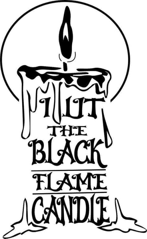 Black Flame Candle Svg, Hocus Pocus Black Flame Candle, Candle Silhouette, Candle Svg, The Black Flame Candle, Halloween Fonts Alphabet, Shirt Svgs, Halloween Text, Black Flame Candle