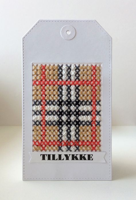 Checkerboard Cross Stitch, Cross Stitch On Gingham, Plaid Cross Stitch Pattern, Plaid Embroidery, 123 Cross Stitch, Cross Stitch Necklace, Stitched Cards, Stitch Cards, Cross Stitch Beginner