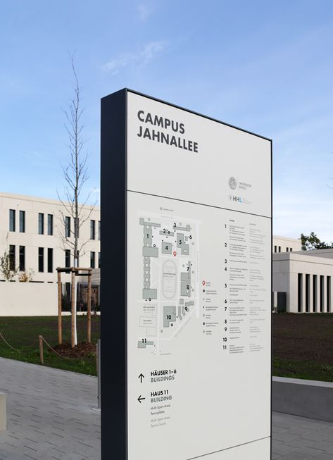 Leipzig University / Jahnallee Campus | Studio Gourdin – Wayfinding Consultants – Exhibition Design – Interior Design – Exterior Design – Corporate Design Map Signage, Directory Signage, Way Finding Design, Exhibition Plan, Wayfinding Signage Design, Office Signage, Building Map, Architectural Signage, Campus Map