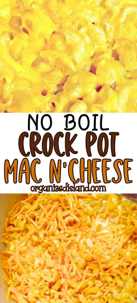 This recipe for crock pot macaroni and cheese is super simple and does not require you to precook the macaroni, it all cooks at once. The perfect slow cooker dinner for busy weeknights. No Boil Mac And Cheese, Crockpot Macaroni And Cheese, Crock Pot Macaroni And Cheese, Mac N Cheese Crockpot, Slow Cooker Macaroni And Cheese Recipe, Crock Pot Macaroni, Crockpot Macaroni, Slow Cooker Mac Cheese, Crock Pot Mac And Cheese