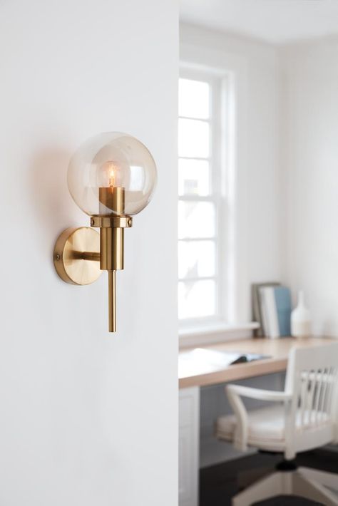 Hall Wall Lighting, Wall Bracket Light, Modern Brass Lighting, Rustic Industrial Lighting, Industrial Luxe, Contemporary Bathroom Lighting, Entrance Lighting, Basement Lighting, Home Lighting Ideas