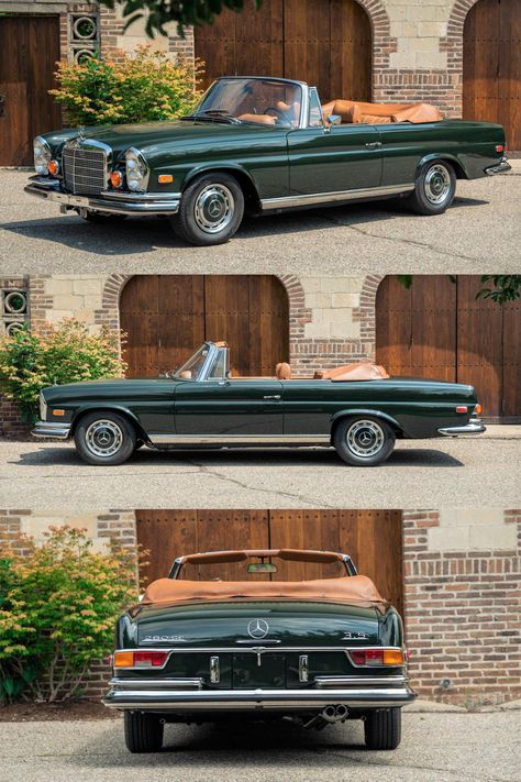 Dark Green Vintage Car, Dark Green Mercedes, Car Color Combinations, Green Classic Car, Green Mercedes, 1970s Cars, Prom Car, Pontiac Michigan, Green Cars