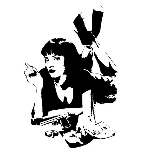 Sketching Basics, Pulp Fiction Tattoo, Uma Thurman Pulp Fiction, Silhouette Tattoo, Icona Ios, Marla Singer, Stippling Art, Handpoke Tattoo, Silhouette Tattoos