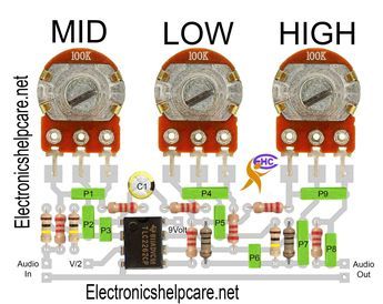 Mid low high circuit diagram Preamplifier Circuit Diagram, First Transistor, Circuit Components, Diy Amplifier, Electronic Circuit Design, Subwoofer Amplifier, Electronic Circuit Projects, Sound Boxes, Electronics Projects Diy