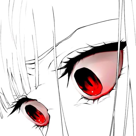 Dark Art Illustrations, Anime Eye Drawing, Digital Painting Tutorials, Anime Drawings Tutorials, 영감을 주는 ��캐릭터, Anime Eyes, Red Eyes, Anime Couples Drawings, Eye Drawing