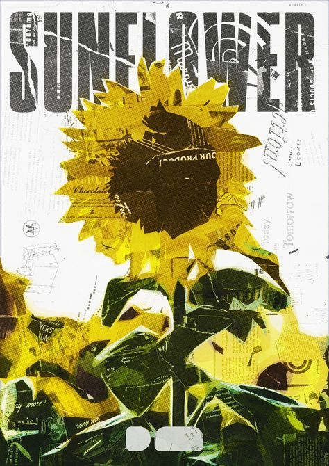 Sunflower collage poster by Distinct.Designer on Dribbble Sunflower Collage, Sunflower Poster, Flower Poem, A Field Of Sunflowers, Poster Design Tutorials, Field Of Sunflowers, A Field Of Flowers, Being Outside, Field Of Flowers