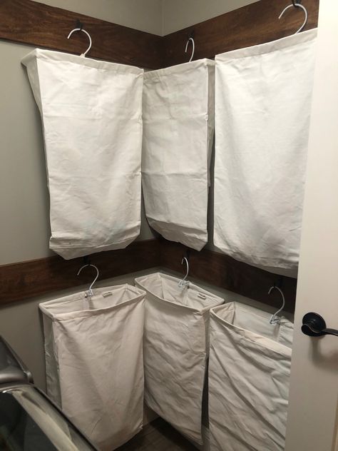 Laundry bags from Amazon. Laundry Bag Ideas, Hanging Laundry Bag, Hanging Laundry, Laundry Bags, Laundry Room Makeover, Bag Ideas, Room Makeover, Laundry Bag, Laundry Room