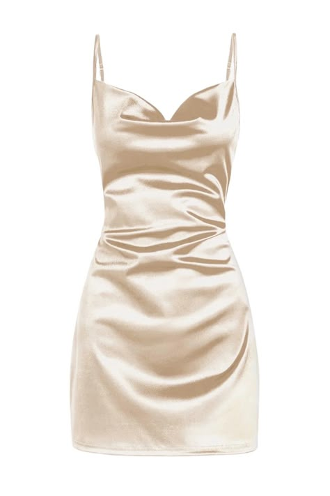 beige satin cami strap mini dress, champagne silk dress, sexy short dress, coquette girl aesthetic Irina Jelavic, Strap Dress Summer, Champagne Homecoming Dresses, Socialite Style, Satin Homecoming Dress, Satin Cocktail Dress, Amazon Clothes, Looks Party, Satin Mini Dress