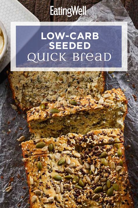 Low Glycemic Bread, Seeded Bread Recipes, Lowest Carb Bread Recipe, Almond Flour Recipes, Low Carb Baking, Low Carb Bread, Diet Help, Low Carb Breakfast, Keto Bread