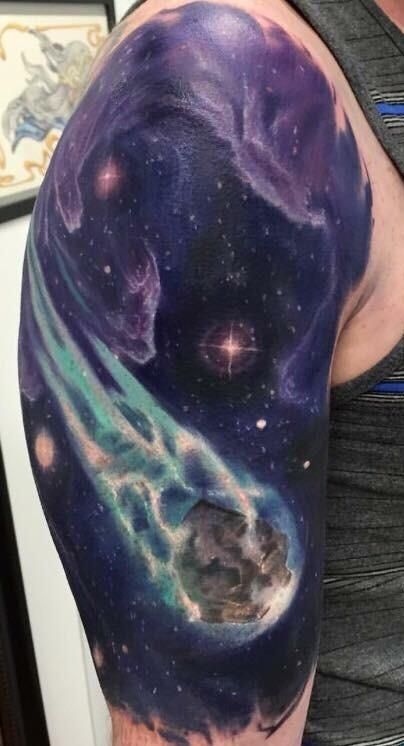 Meteor Tattoo, Tattoos Galaxy, Tattoos Space, Tattoos Fish, Galaxy Tattoos, Tattoos Owl, Final Fantasy Tattoo, Tattoos Abstract, Hammer Tattoo