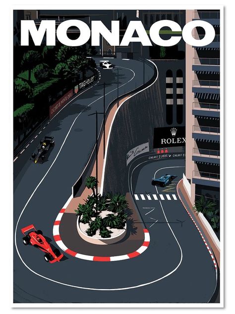 F1 Poster Design, Marshmello Wallpapers, Jason Brooks, Grand Prix Posters, F1 Art, Racing Club, F1 Poster, Racing Posters, Monaco Grand Prix