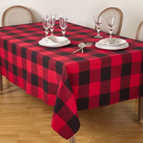 Loon Peak Farmersville Classic Buffalo Tablecloth & Reviews | Wayfair Buffalo Plaid Table Setting, Check Pattern Design, Buffalo Check Tablecloth, Oblong Tablecloth, Plaid Tablecloth, Holiday Plaid, Tablecloth Sizes, Rich Fabric, Cotton Tablecloths