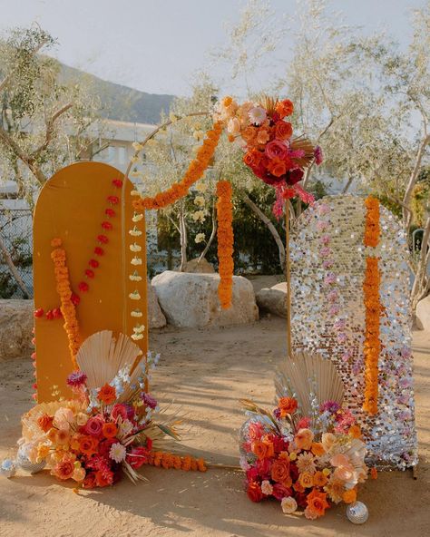 You alllll know I’m a girlie that’s about the details.✨ But these details for our Palm Springs wedding at @acehotelpalmsprings were… | Instagram Bright Floral Arrangements, Golden Arch, Ace Hotel Palm Springs, Joshua Tree Wedding, Arch Decoration, Wedding Ceremony Backdrop, Ace Hotel, Palm Springs Wedding, Boho Theme