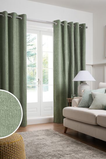 Green Curtains Living Room, Green Curtains Bedroom, Sage Green Curtains, Sage Curtains, Chenille Curtains, Plain Curtains, Green Sage, Types Of Curtains, Green Curtains