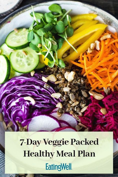 Vegetable Packed Meals, 30 Vegetables In A Week, Vegetable Forward Meals, Protein Boxes, Week Of Dinners, Healthy Pasta Recipes Vegetarian, Fruit And Vegetable Diet, Salad Recipes Healthy Dinner, Vegetable Lunch