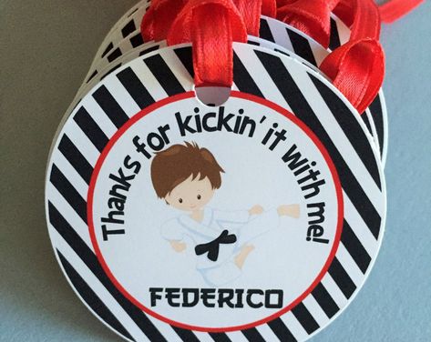 Karate Birthday Party Personalized Favor Tags, Thank You Tags, Treat Tags, Goody Bags, Party Favors, Party Decorations, Set of 12 Karate Party Favors, Karate Birthday Party, Karate Party, Karate Birthday, First Birthday Party Favor, Ninja Birthday Parties, Ideas Fiesta, Ninja Birthday, Ninja Party