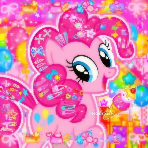 Kidcore Pfp, Pink Pie, Soft Kidcore, My Little Pony Wallpaper, Y2k Cute, My Lil Pony, Kawaii Core, Scene Kids, My Little Pony Characters