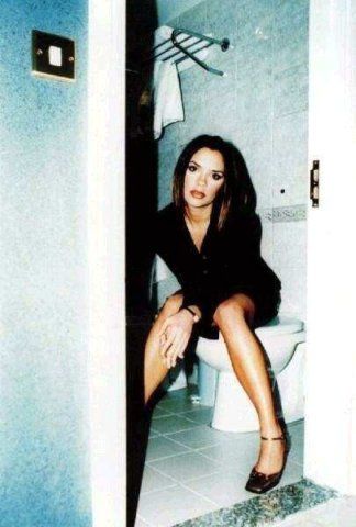 Toilet Photoshoot, Weird Style, Louvre Pyramid, Posh Spice, Indoor Photography, Water Closet, The Louvre, Famous Photographers, Spice Girls