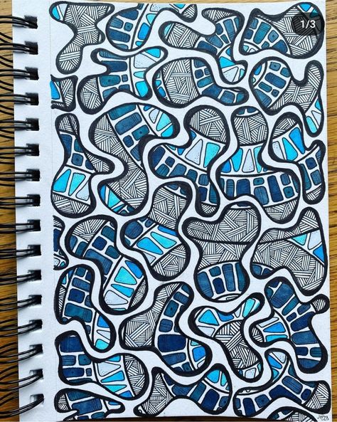 Zentangle Journal, Abstract Doodles, Neurology Art, Monochromatic Art, Zen Doodle Patterns, Zentangle Artwork, Zen Doodle Art, Graph Paper Art, Sharpie Art