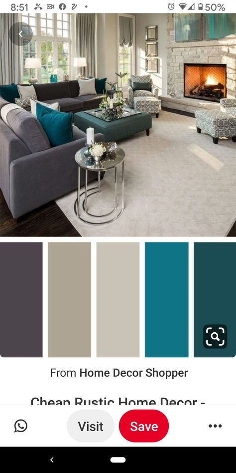 Turquoise Grey Living Room, Teal Living Room Decor, Living Room Turquoise, Teal Living Rooms, Small Space Interior Design, Living Room Decor Gray, Best Living Room, Living Room Decor Colors, Living Room Interior Design