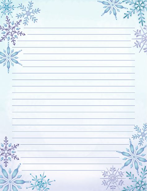 Free printable watercolor snowflake stationery in JPG and PDF formats. The stationery is available in lined and unlined versions. Download it at https://museprintables.com/download/stationery/watercolor-snowflake/ Letter Paper Printable, Cute Letter Paper, Stationary Printable Free, Christmas Note Paper, Christmas Letter Paper Printable, Christmas Writing Paper Free Printable, Border Paper Printable, Free Printable Lined Stationary Paper, Snowflake Stationary Printable Free