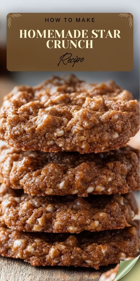 Love Little Debbie’s Star Crunch? This homemade no-bake version is just as chewy, crunchy, and irresistibly gooey! Crispy Rice Krispies meet rich caramel, chocolate, and marshmallows for the ultimate sweet treat quick, easy, and perfect for any occasion. 🍫✨ Homemade Star Crunch, Star Crunch Cookies, Star Crunch, Snack Quick, 5 Ingredient Desserts, Crunch Cookies, Quick Cookies, Crunch Recipe, Mug Cake Microwave