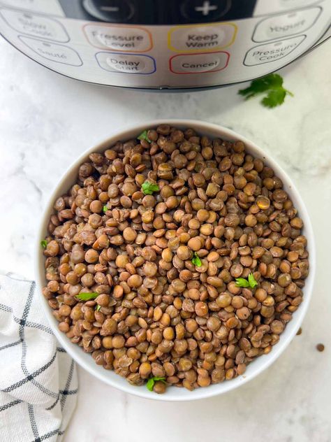 Instant Pot Lentils, Plant Based Cheese Sauce, Lentils Instant Pot, Cooking Spinach, French Green Lentils, Lentil Dal, Lentil Burgers, Plant Based Cheese, Brown Lentils